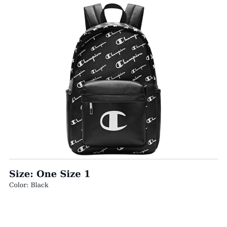 Champion Artificial Leather Backpack Unisex Black U5CACPU50U1 One Size 1 чёрный