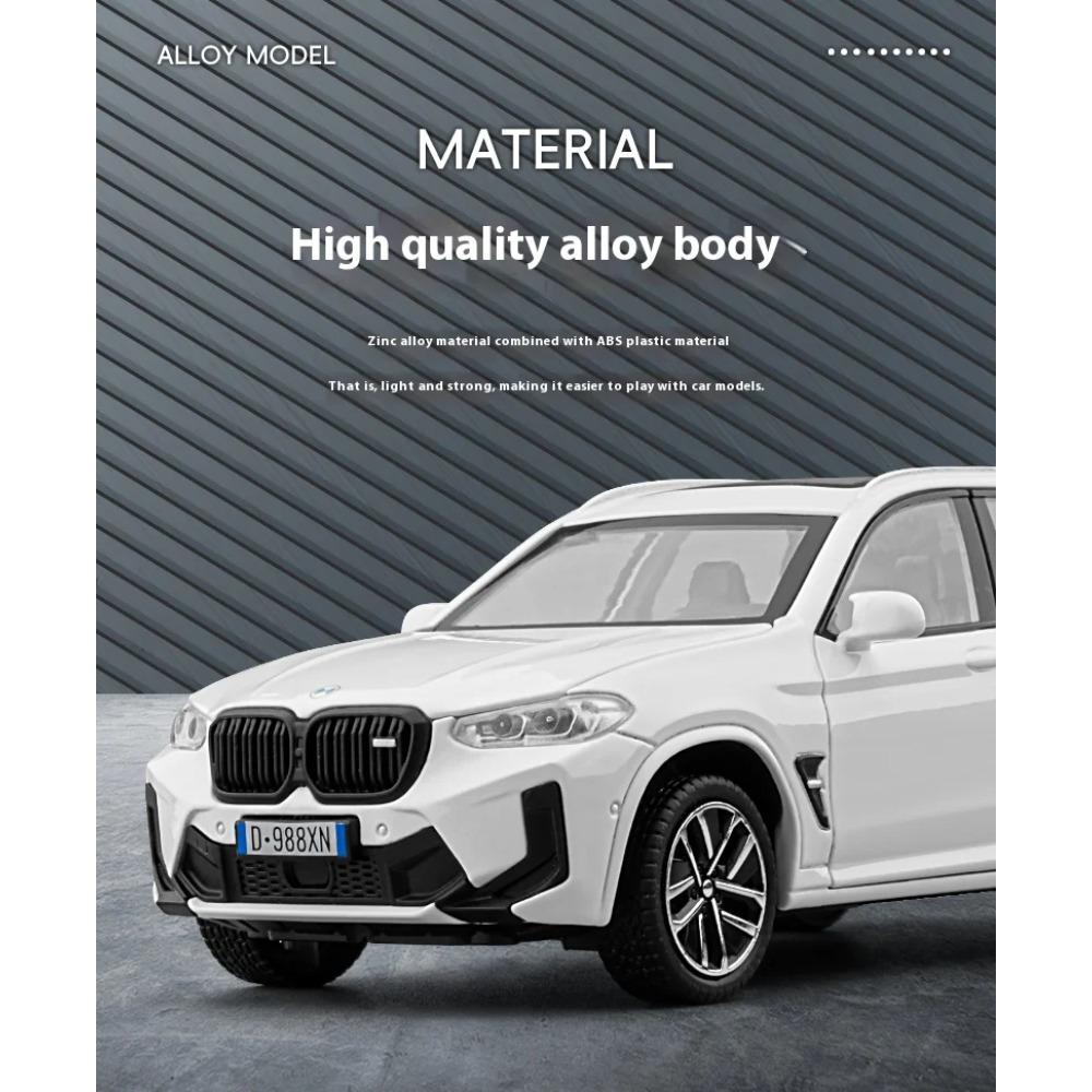 1/32 BMW X3M Legeringsmodellbil, med Lyd- og Lysfunksjoner, Interiørdekorasjon Samlepynt, Gaver til Bilentusiaster