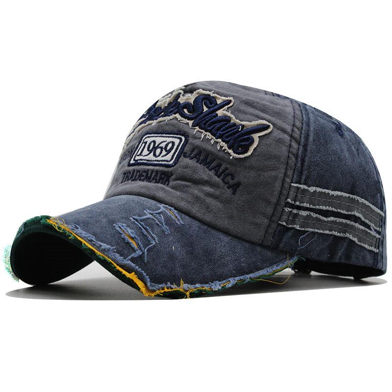 1969 Alphabet Denim Baseball Cap Washed Outdoor Sports Shade Baseball Cap Embroidery