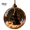 Spooky Pumpkin Ball Decor Halloween Clear Hanging Decoration, Glowing Sphere Ornament with Skeleton, Transparent Pumpkin, Spider Web, Black Cat Decor,