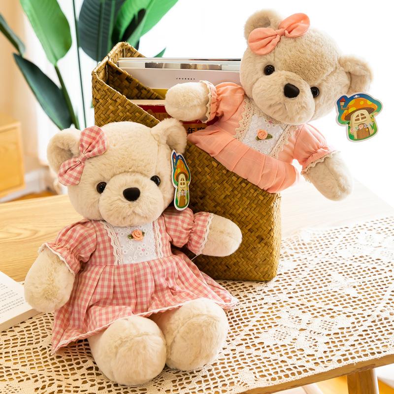 Rosenkleid Prinzessin Bär Plüschtier Mädchen Geburtstagsgeschenk Karorock Teddybär Heimschmuck