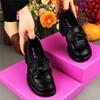 Bow Thick Heel Small Leather Shoes Women's 2025 Autumn New Versatile One-pedal Platform Single Shoes Soft Leather Loafers Women