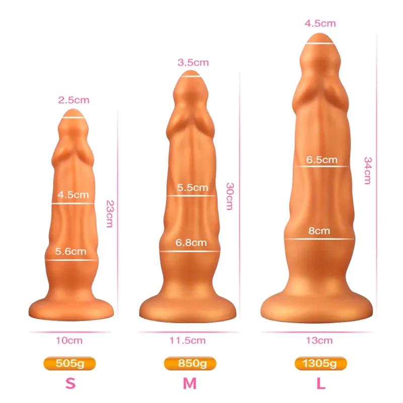 Huge Dildo Anal Plug Anal Dilation S-L Sex Toys Prostate Massage for Men Butt G-point Stimulation Anal Penetration Two Colors 18