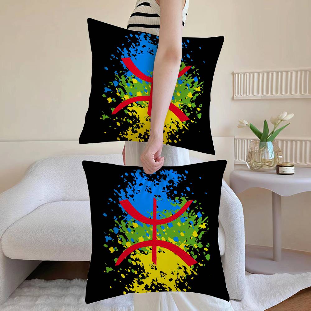 

Наволочка с флагом амазигов, декоративные наволочки для дивана и гостиной, пыле- и клещестойкие, потайная молния 12x12Inch