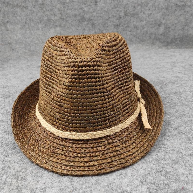 Small head circumference women's hat summer raffia top hat British style hand-woven jazz hat casual simple men's hat