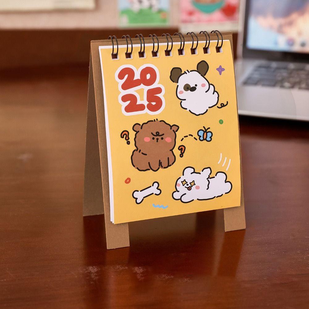 4Pcs/set Page Flipping Design 2025 Calendar Cute Desktop Calendar Ornament Mini Calendar  Students