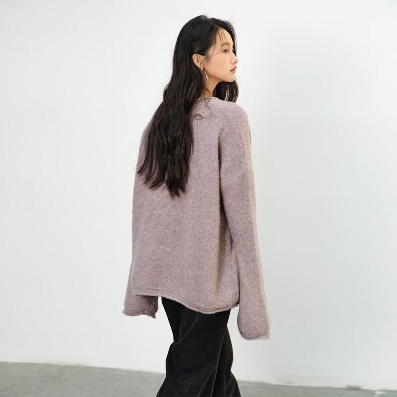 Snofur Women's Round Neck Loose Knit Sweater