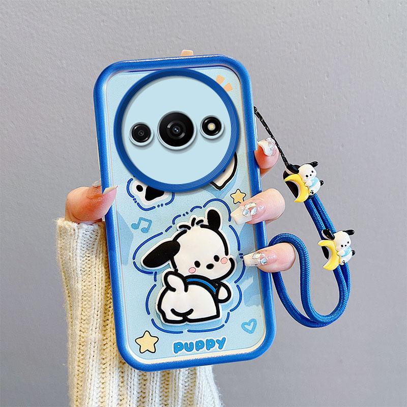 

Противоударный чехол KEYSION для Redmi A3 A3X со шнурком, мягкий силиконовый чехол с милой 3D-мультяшной куклой, задняя крышка для телефона Xiaomi POCO C61 for Redmi A3X