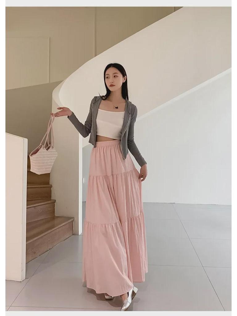 Uncle Radish Mid-Length A-Line Swing Skirt for Women