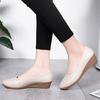 Spring and Summer New Light Mouth Pointed Wedge Heel Solid Color Casual Mother Fashion Shoes