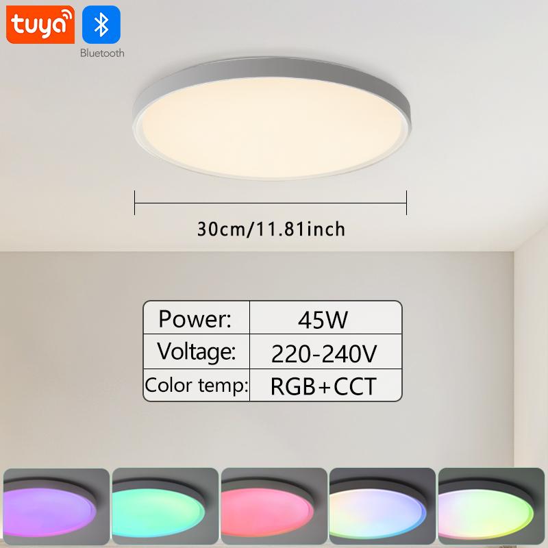 

Приложение MARPOU TUYA Интеллектуальный светодиодный потолочный светильник RGB Цветное освещение Bluetooth Дистанционное управление Диммирование Декоративное освещение