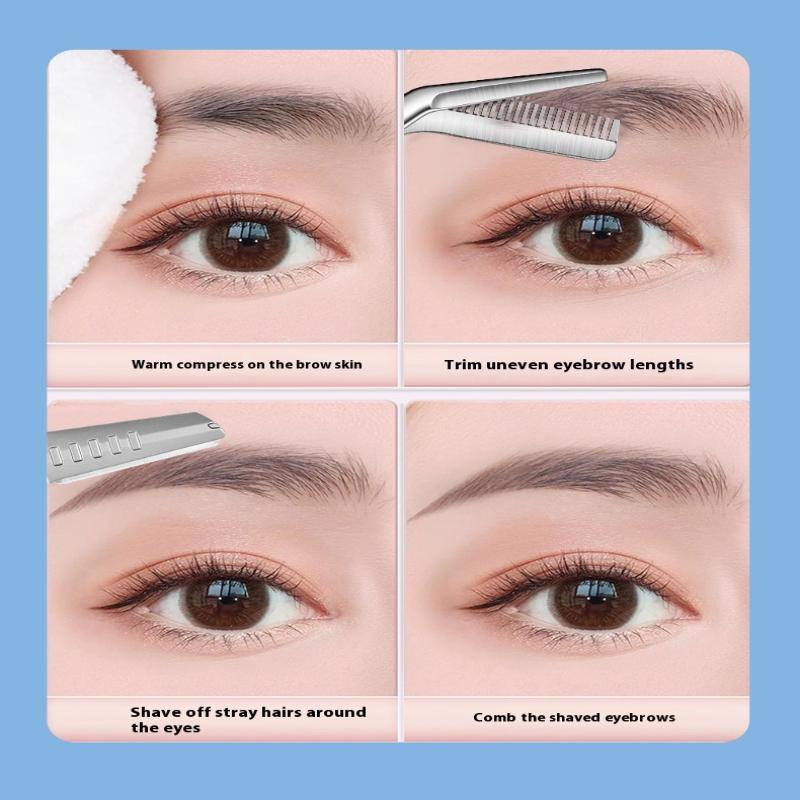 Eyebrow Scissors For Men And Women Makeup Tools One Metal Texture With Comb Eyebrow Razor Beauty Scissors Stainless Steel