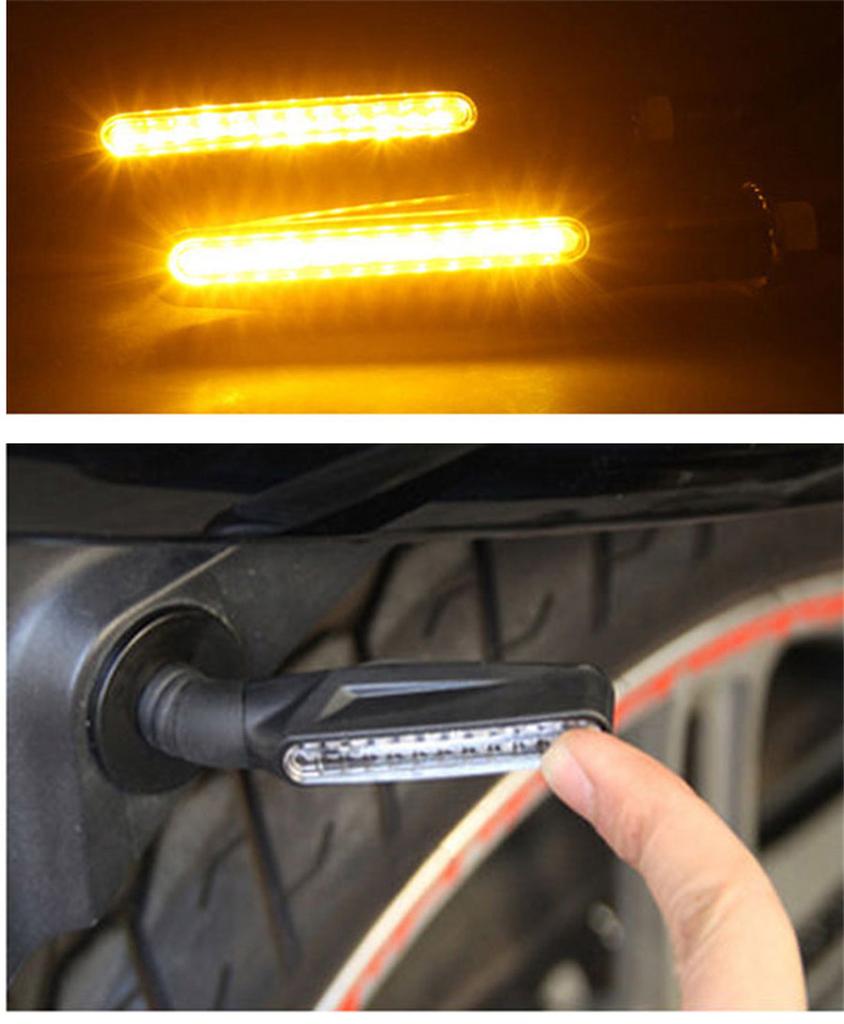 2pc 12LED Amber Flowing Motorcycle Motorbike Turn Signal Indicator Turning Light