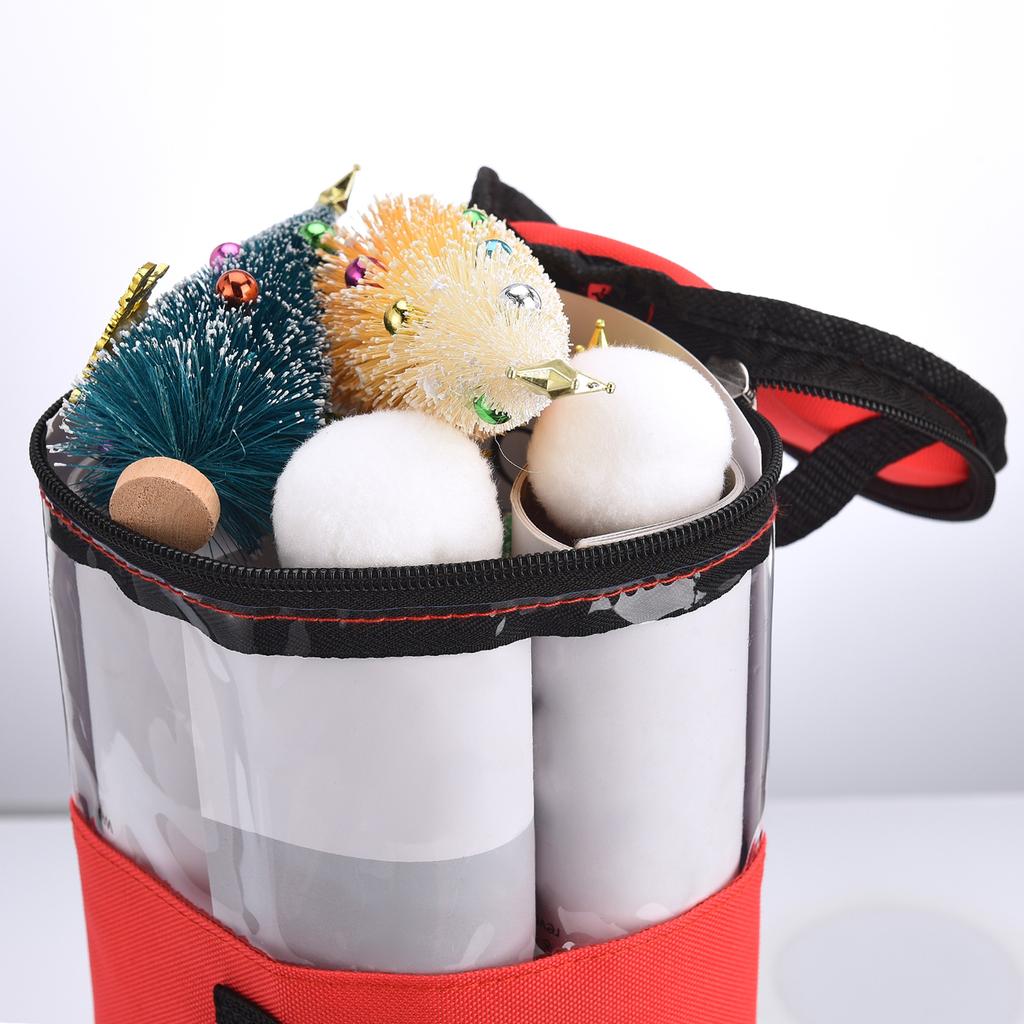 Wrapping Paper Storage Bag Nylon 40in Gift Wrap Storage Container with Clear PVC Window Black