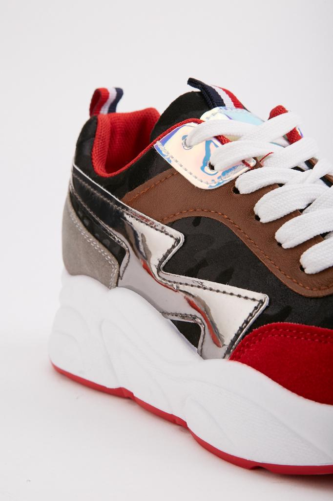 colour block chunky trainers