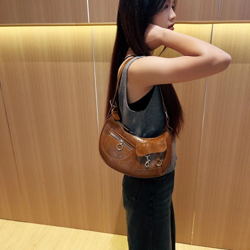 Y2k Creatieve Schoudertas Heet Cool Sac Femme Onderarmtassen voor Vrouw 2026 Nieuwe Motorfiets Bolso Brede Riem Bolsos De Mujer