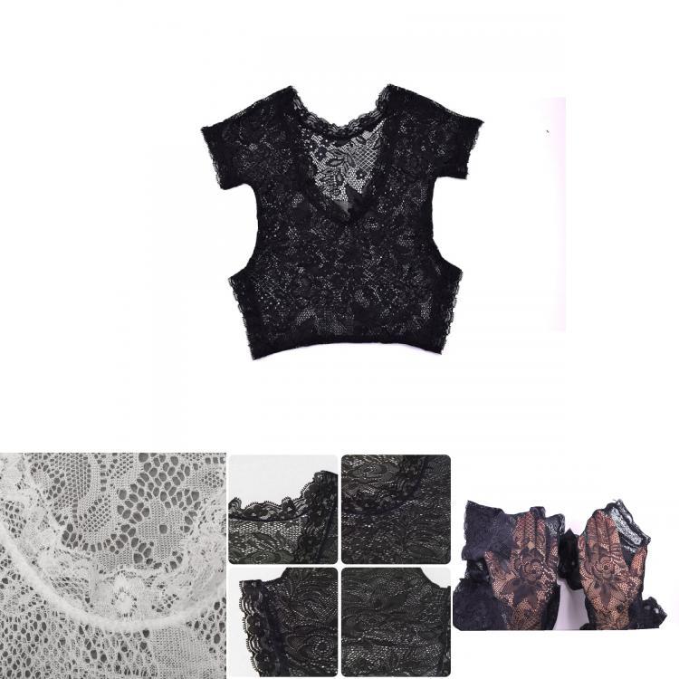 Baby Short Sleeve Romper With Lace Details And Nylon Fabric For Unisex Newborn Photography And Gift