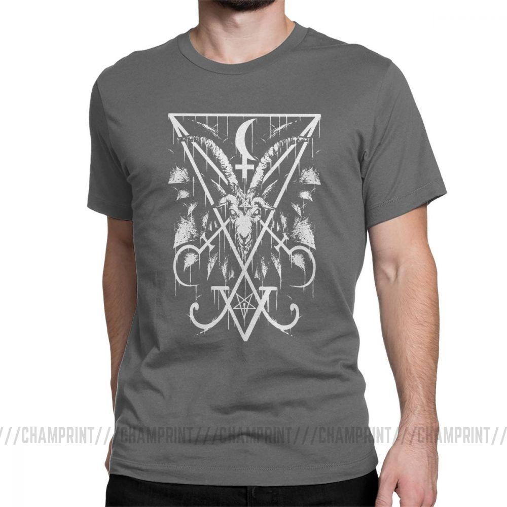 Sigil Of Lucifer And Baphomet Tee Shirt Cool Customized Printed T Shirts for Men Cotton Cool TShirts Birthday Present Clothing