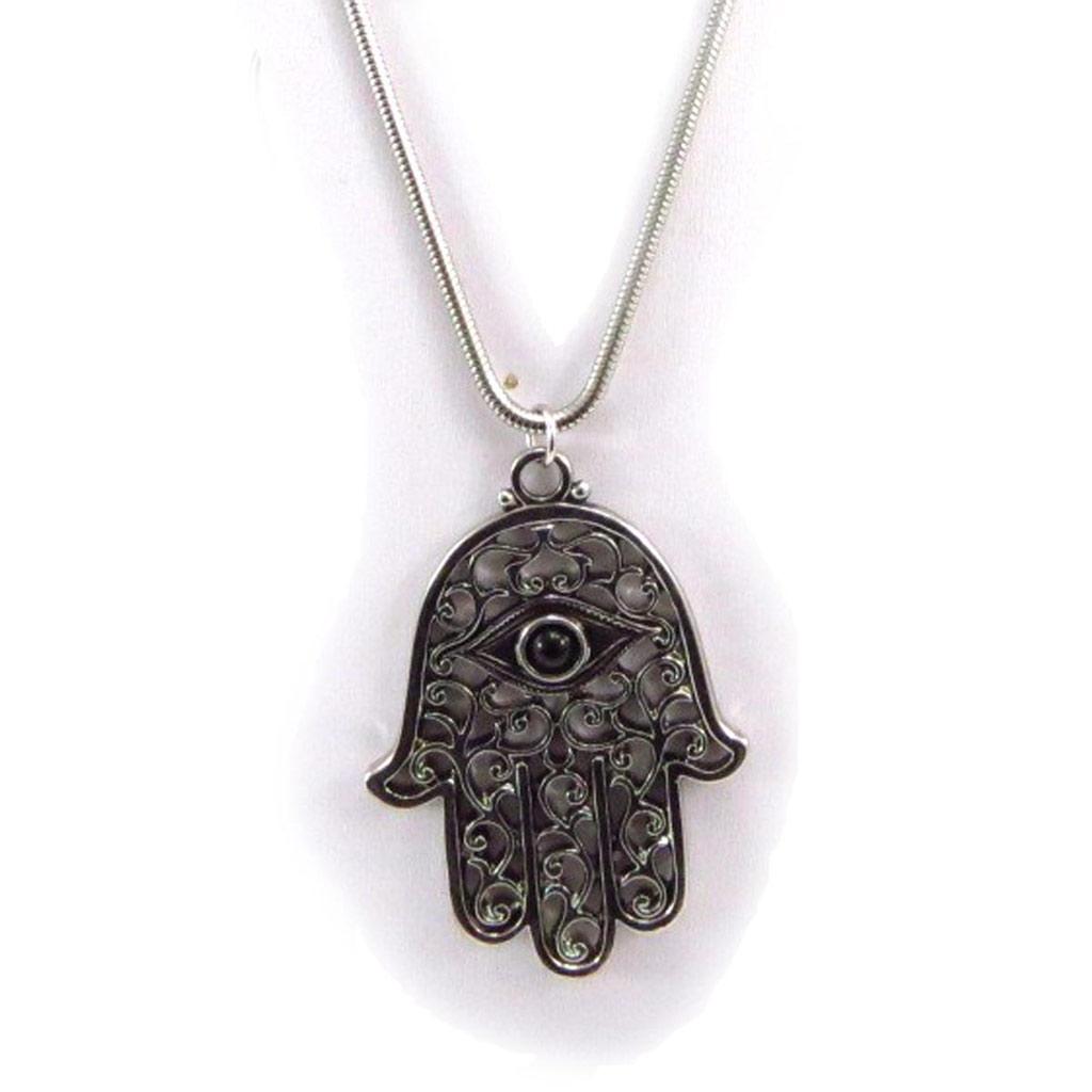 Les Trésors De Lily [J7736] - Designer Necklace 'Fatma' Aged Silver