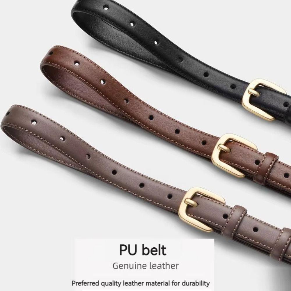 Black Needle Buckle PU Leather Waist Belt Strap Korean Style Waistband Leather Fashion Belt  Ladies