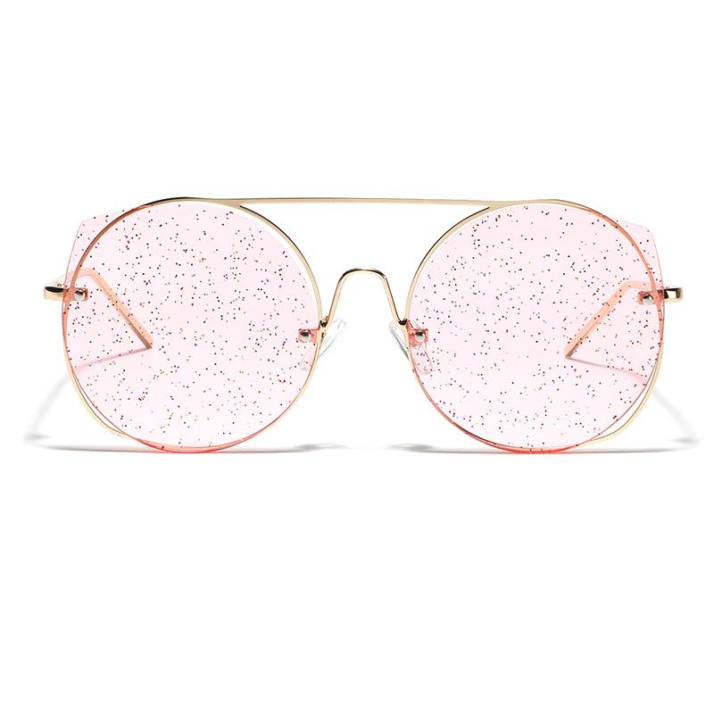 Glasses Frame Light Color Sunglasses Women'S Trend Glitter Sunglasses Men'S Metal Frame Glasses