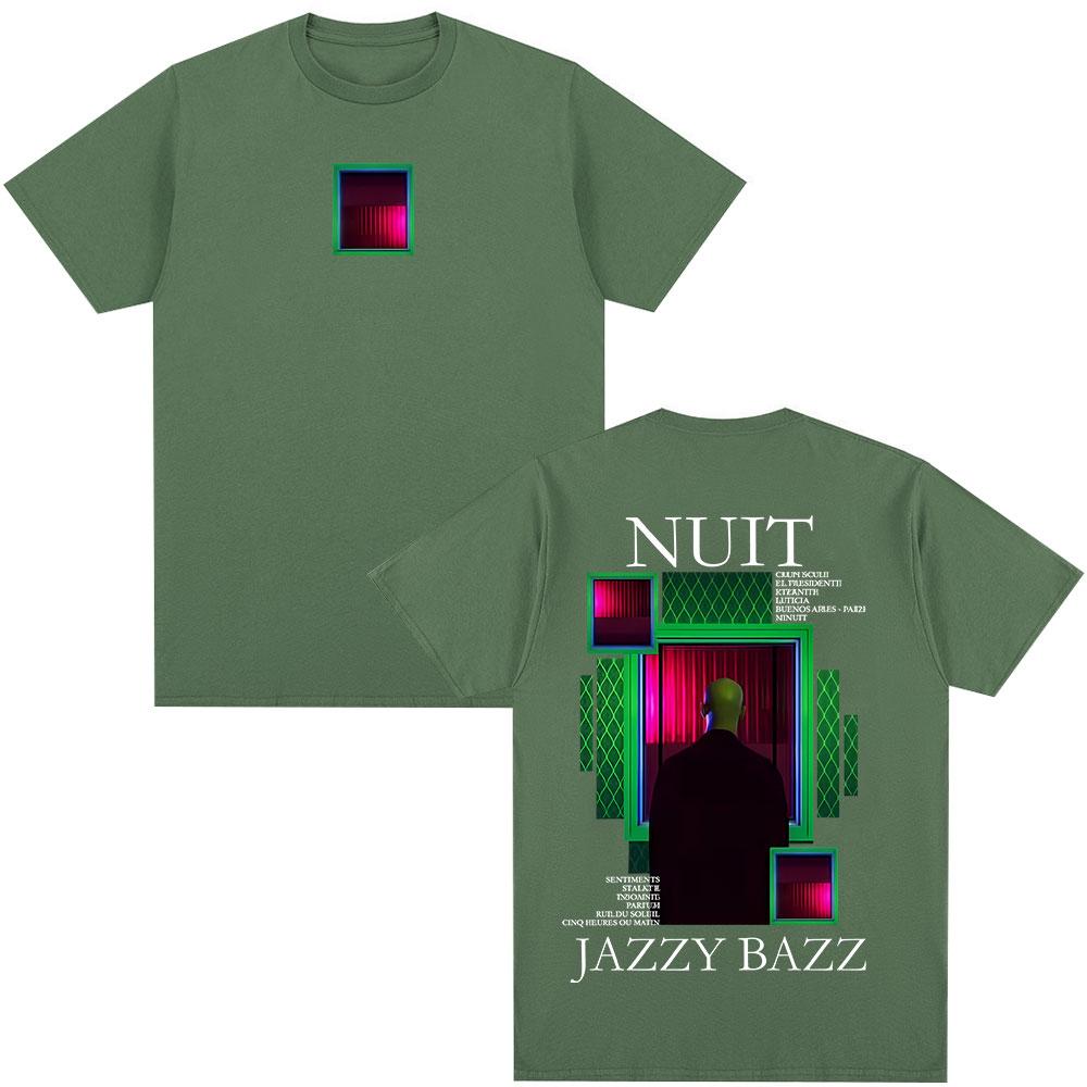 Rapper Jazzy Bazz Nuit Album Graphic Tshirt Unisex Women Hip Hop Fashion Pop Music Tshirts Male Casual Vintage Oversized T Shirts