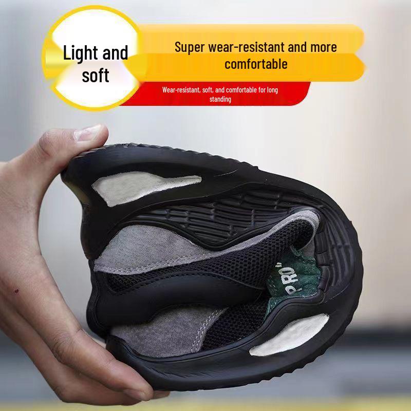 Men's Breathable Lightweight Steel Toe Work Shoes - Anti-Smash, Anti-Puncture, Soft Sole, Wear-Resistant, Anti-Odor.