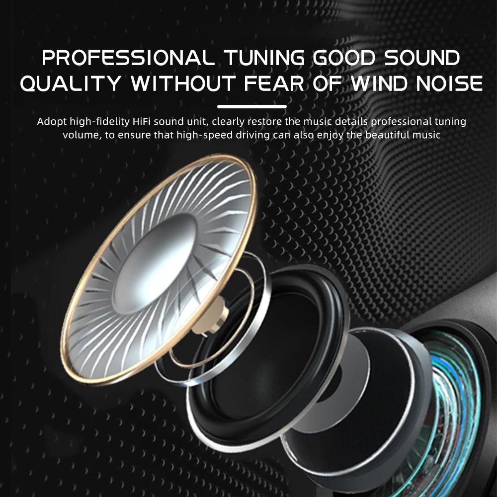 V5.3 FM Radio+Motorcycle Helmet Bluetooth Headset Stereo Earphone Waterproof Handsfree Headphone Voice Control Noice Reduction