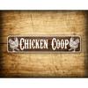 Customizable 4x16 Inch Grunge Chicken Coop Sign, Custom Text Outdoor Metal Decor, Weatherproof Plaque for Hen House