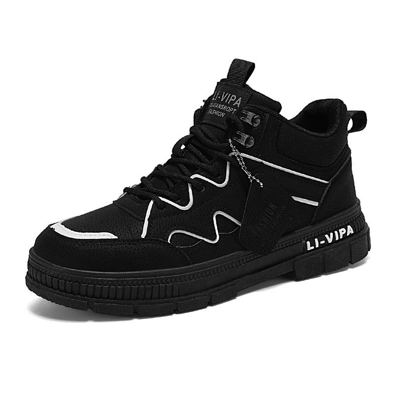 Fashion Men High-top Ankle Boots Non-slip Waterproof Platform Sneakers Men Work Safety Boots Male Hiking Shoes Botas Hombre 4647