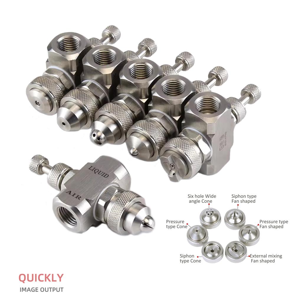 Stainless Steel Pipe Cleaning Nozzle Adjustable Air Water Atomizing Spray Nozzle