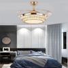 Modern Living Room Invisible Ceiling Fan Light Remote Control  Luxury Crystal Ceiling Fan Light Home Decoration Electric Fan