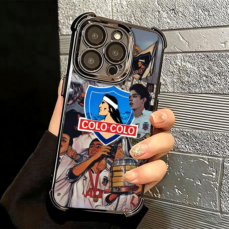 Social Y Deportivo Colo Club Plating Phone Case For Iphone 16 17 Pro Max Air 16E 14 15 Plus 12 13 Mini Anti-Fall Airabag Cover
