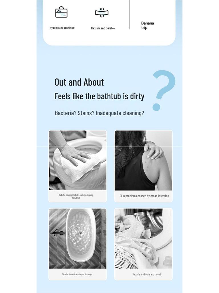 Disposable Thickened Bathtub Soaking Bag - Travel-Friendly Plastic Liner for Bath or Wash Basin