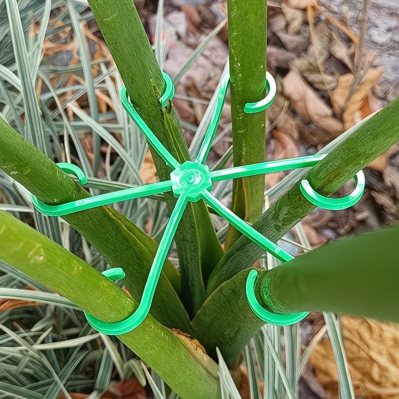 4Pcs Plant Stem Support Clips Flower Stem Gathering Frame Support Fixer Anti-Toppling Hydroponic Branch Fixing Pot Rack Garden Supplies