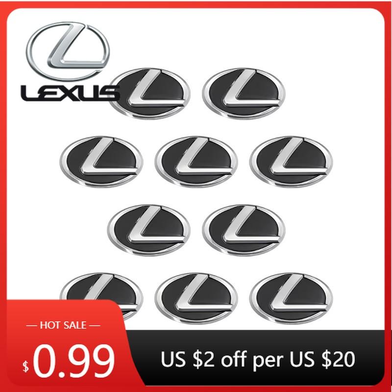 Interiördekaler 14/15MM Bilnyckel Fjärrkontroll Klistermärke Aluminiumemblem Dekoration Dekal För Lexus IS250 IS200 CT200h GS300 LS430 RX450