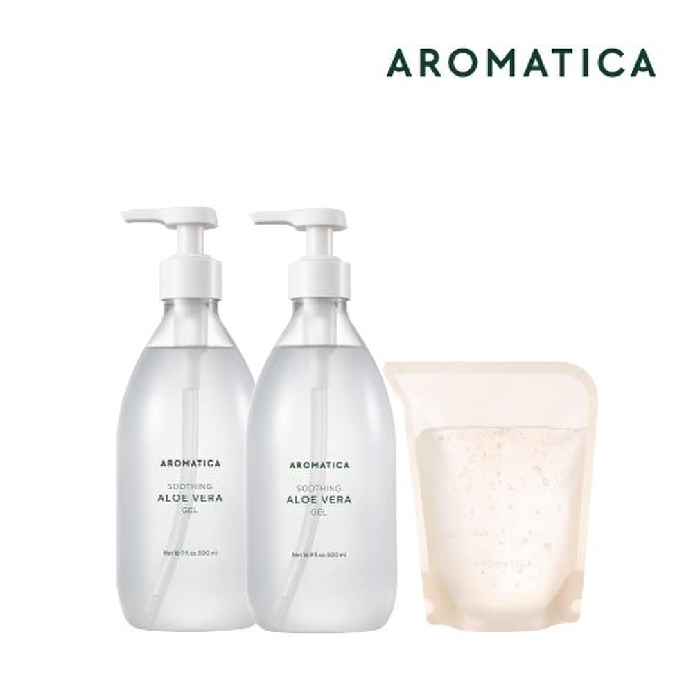 

Soothing aloe vera gel 2 main products + 1 refill special set 500ml each