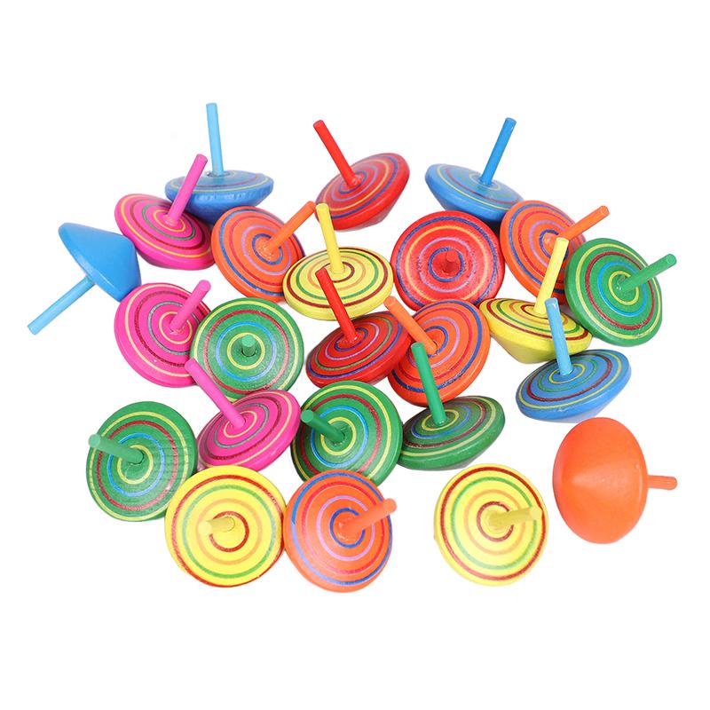 10/20Pcs Wooden Spinning Toys Mini Gyro Kids Birthday Party Favors Gift for Guests Pinata Goodie Bag Filler School Finger Game