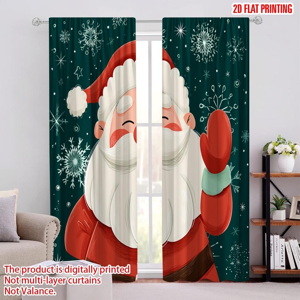 

2pcs,2D plane printing Curtains&Window Treatment Cute Santa Claus Polyester (without rod) Outdoor Decorations Ldeal for Home & 52.50 × 116.00 cm 2 pcs