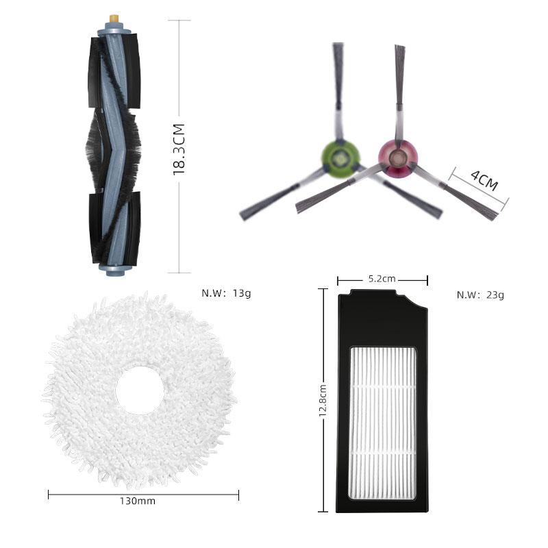 Replacement Accessories Filter Main Side Brush Back Cover Mop Cloth for Ecovacs Deebot X1 TURBO OMNI Robot Vacuum Cleaner