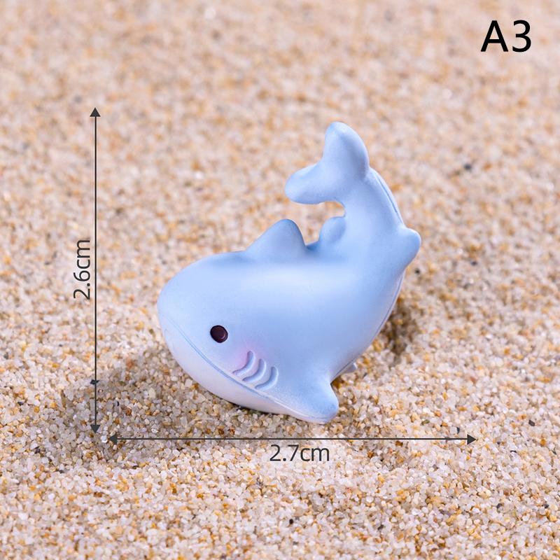 Милые фигурки акул, ручная работа, мультяшный кит, микро-ландшафтные украшения, мини-украшение для автомобиля из смолы 2.6*2.7cm