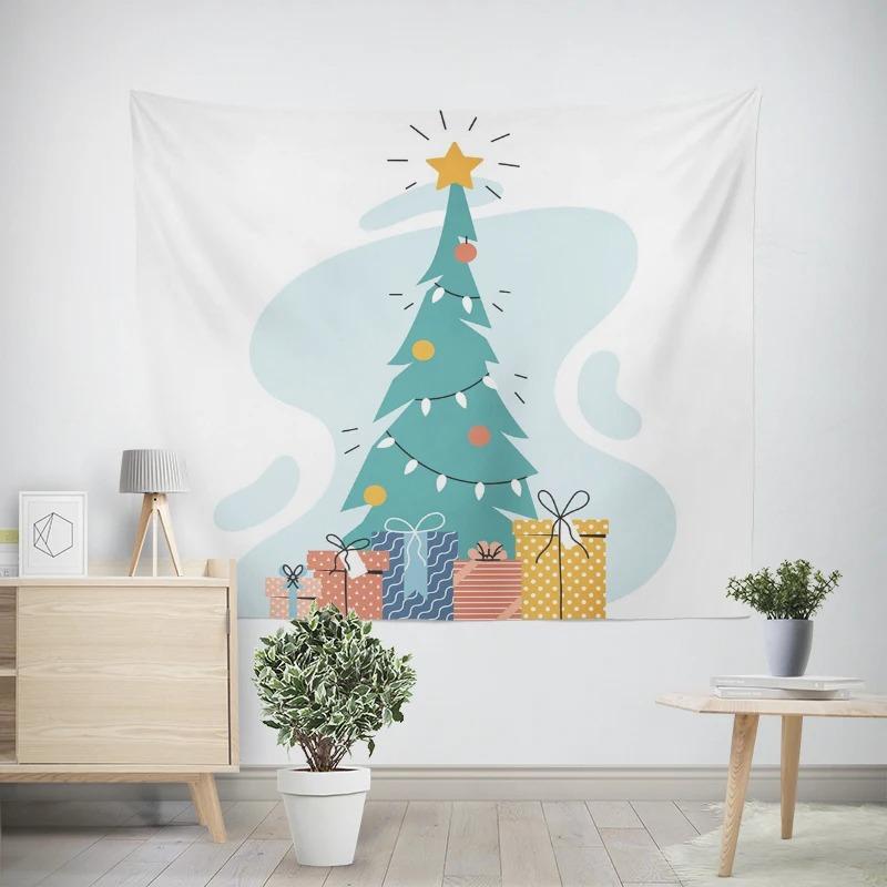 Christmas New Year Christmas Tree Pattern Living Room Bedroom Decorative Tapestry