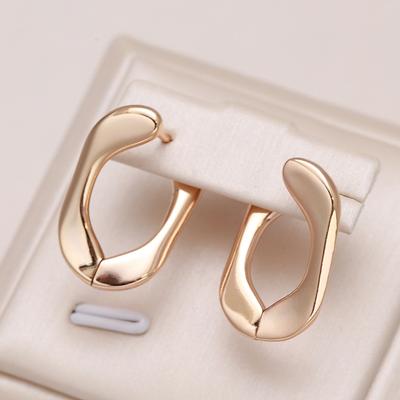 Fashion Glossy Women Dangle Earrings  Rose Gold Color  Minimalist Geometry Earrings High Quality Daily Fine Jewelry