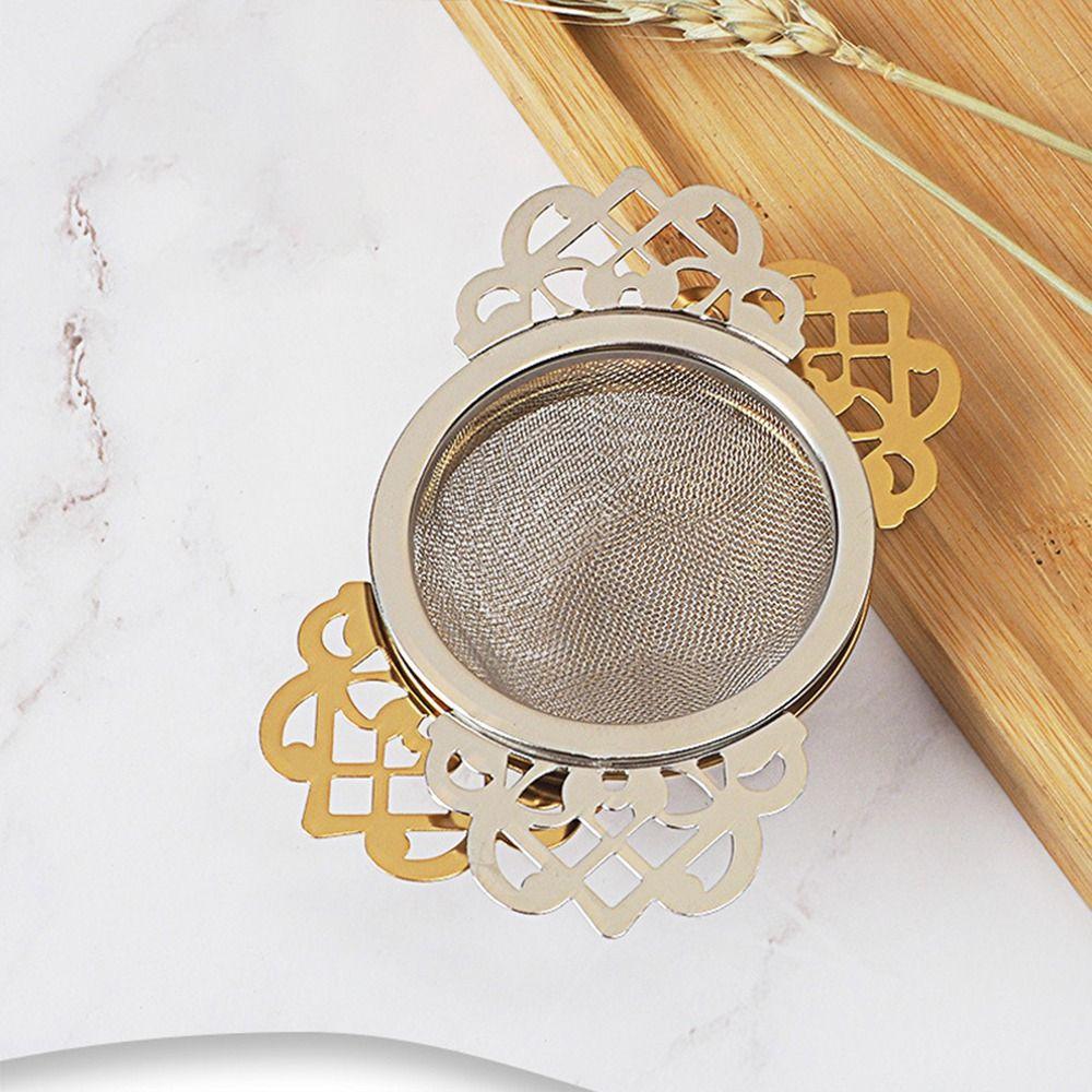 304 Stainless Steel Tea Infuser Double-layer Fine Mesh Tea Strainer Lace Tea Drain Useful Tea Infusers Teaware Kitchen DIY