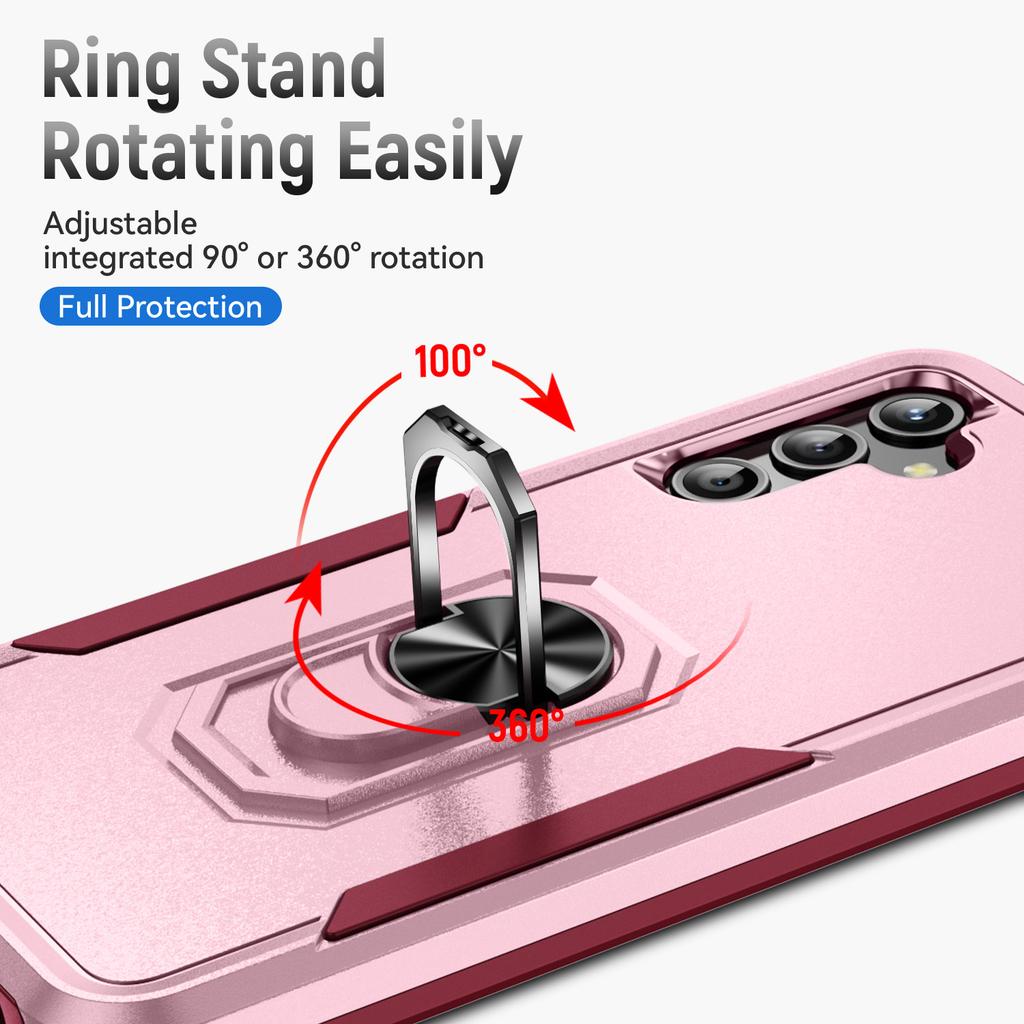 For Samsung Galaxy A25 5G (Global) (161.0 x 76.5 x 8.3mm) Case Military Grade Ring Kickstand PC+TPU Phone Cover
