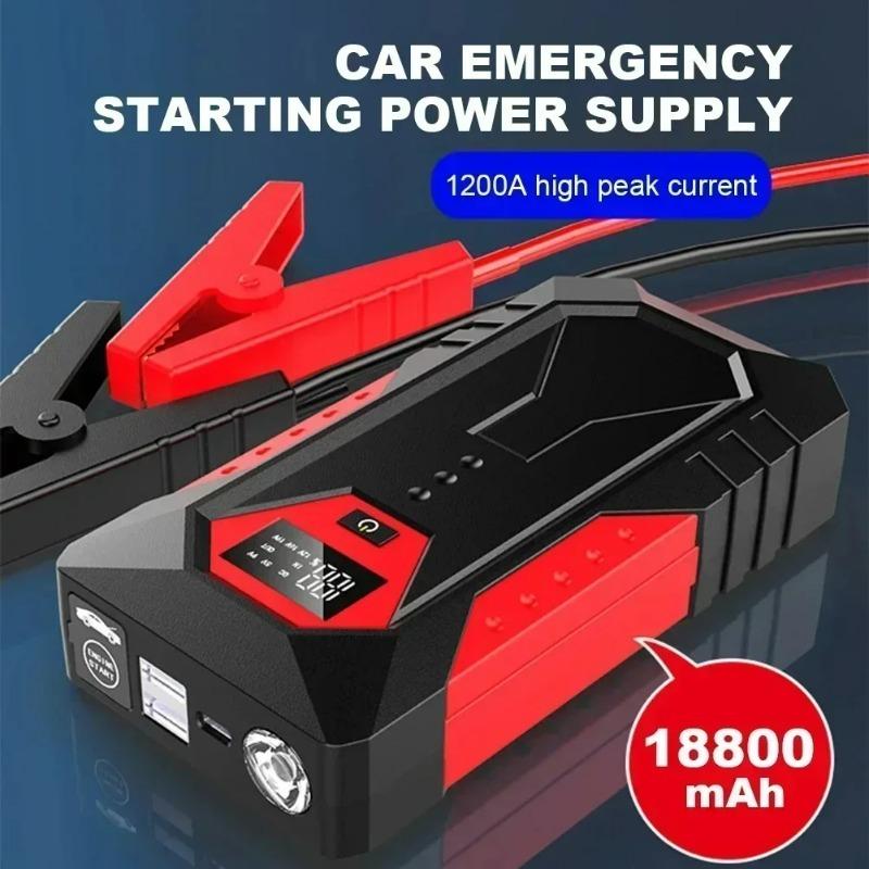 Portable Car Jump Starter Power Bank Car Booster Charger 12V Starting Device Petrol Diesel Car Emergency Booster 18800mAh