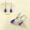 Copper Inlaid Zircon Teardrop Earrings, 925 Sterling Silver, European American Fashion, Women's Gift