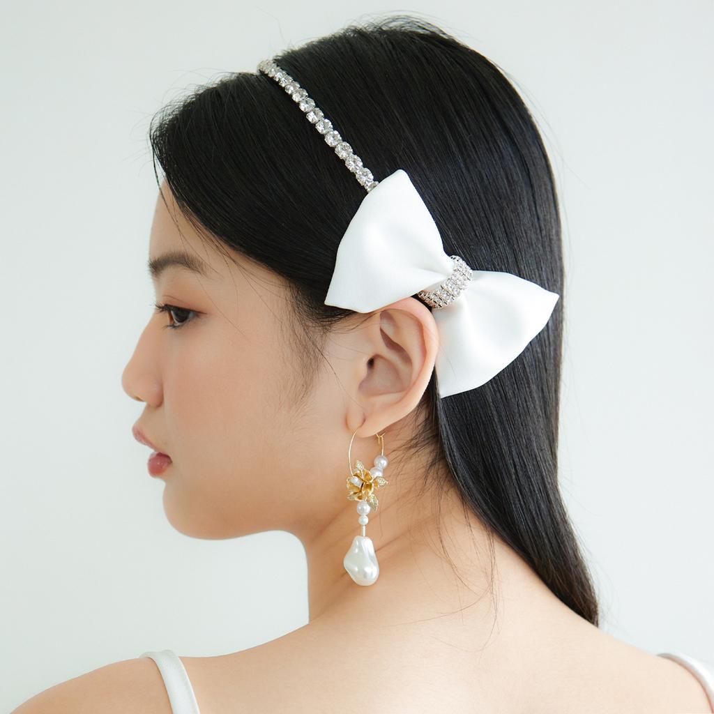 Lovuee White Swan Double Ribbon Hairband