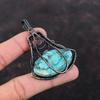 Tibetan Turquoise Pendant Copper Wire Wrapped Pendant Handmade Tibetan Turquoise Jewelry Gemstone Pendant For Gift Copper Wire Wrap Jewelry