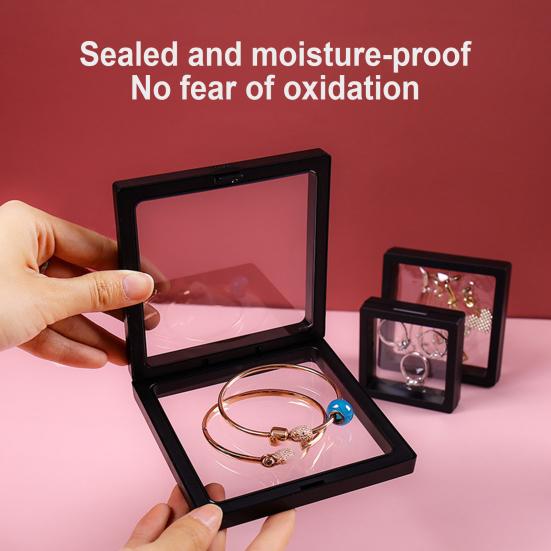 

2 шт. коробка для хранения без основы, противоударные, разные размеры, красивые серьги, ожерелья, кольца, прозрачный дисплей, туалетные принадлежности